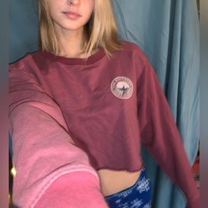 Southern cropped sweatshirt, rust/rose pink